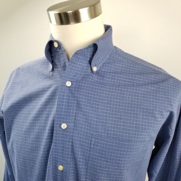 Tommy Hilfiger Vintage Hong Kong  Blue White Button Down Excellent! Size 16 - Picture 2 of 8